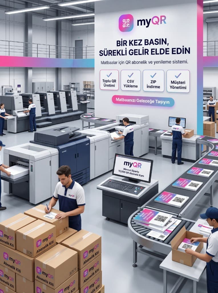 Matbaa QR kod üretim hattı ve abonelik kiti